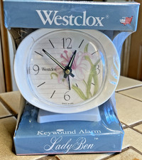 WESTCLOX VINTAGE LADY BEN BLOSSOM KEYWOUND ALARM CLOCK COTTAGE NEW FACTORY SEAL picture