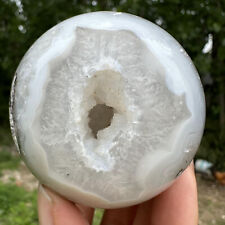 300g Natural agate geode sphere qcrystal cluster quartz ball healing gift 63mm picture