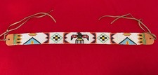 Vintage Native American Loom Beaded Hat Head Band Thunderbird 18