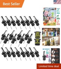 3-in-1 Stainless Steel Liquor Pour Spouts - 6 Pack with Fruit Fly Protection picture