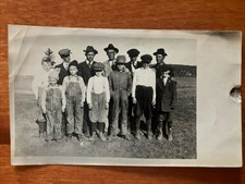 Vtg Found Photo 1920s Rural Farm Boys 2x4 Men Overalls Hats 1930s picture