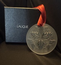 Holly Christmas Ornament by Lalique With Box-EUC picture
