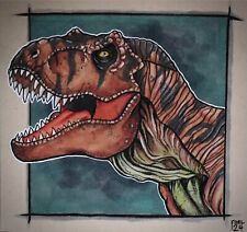 Jurassic Park Kenner Tyrannosaurus Rex Original Art Rexy Marvel DC Comic Sketch picture