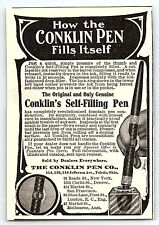 c1910 CONKLIN SELF-FILLING PEN INK PEN PRINT ADVERTISEMENT Z3488 picture