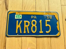 1958 1964 Pennsylvania License Plate picture