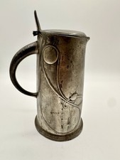 Antique Arts & Crafts Pewter Jug With Cover Tudric Liberty & Co. Archibald Knox picture