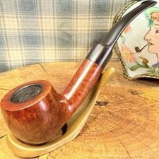 TILSHEAD England MADE BY HAND Bent Billiard VINTAGE Estate Tobacco Pipe picture