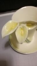 Franz-Calla Lily Design Sculptured Porcelain Cup & Saucer FZ00736 Serenity #14 picture