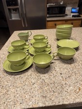 Vintage Prolon Avocado Green Melamine Set picture