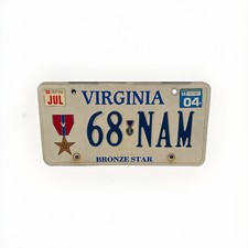 Exp Va Personalized Vanity License Plate 68 NAM Bronze Star Vietnam War Tag Sign picture