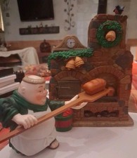 Dept 56 Merry Makers Otto the Ovenman at his Oven Set of 2 Figurines picture