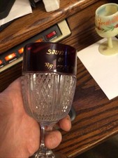 6” BROOTEN MINN SOUVENIR RUBY FLASH GOBLET . MN MINNESOTA 1900’s Eapg picture