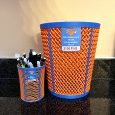 NY Knicks Trash Can - Basketball Gift Viral Blue Orange Trash Can picture