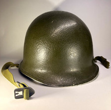 WWII US M1 Helmet Front Seam Swivel Bale Original Paint MSA Liner WW2 picture