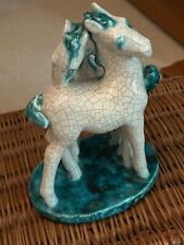 Goldscheider Mid Century Modern Horses Figurine w/ Crackle Glaze  picture