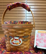 Longaberger 1996 Shades Of Autumn Maple Leaf Basket W/Liner,Prot,4-way Divider picture