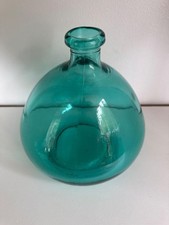 Vidrios San Miguel Bulb Vase 100% Recycled Glass Aqua Blue Handmade Spain picture