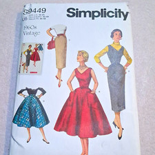 Simplicity S9449 Vintage Style 1960s Women’s Dress Pattern Jumper & Skirts 16-24 picture