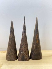 3 Vintage Rusted Metal Cone Shaped Industrial Tools or Objects tobacco spear spi picture