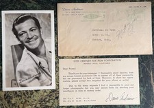 DANA ANDREWS Signed Photograph with Envelope & Card VINTAGE picture