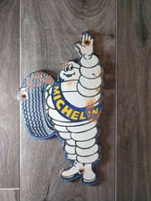 Vintage MICHELIN BIBENDUM MAN Porcelain Enamel Metal Metal sign 8