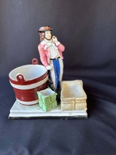 Antique 19th Century Porcelain Figurine Smoking Companion  or Desk Companion picture