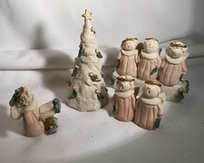 Sprinkles collection Angel choir Set of 4 ceramic glitter figures Christmas picture