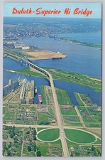 Duluth Superior Hi Bridge Aerial View Minnesota Wisconsin Postcard picture