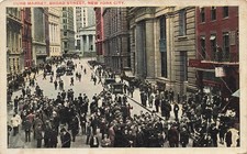 CURB MARKET ON BROAD STREET SCENE POSTCARD NY NEW YORK CITY 1910s picture