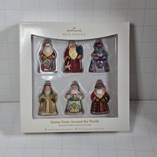 2006 Hallmark Ornament Santas From Around The World Miniature Set Of 6 Boxed NIB picture