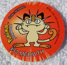 1998 Tazos POKEMON 1  Sabrita's MEOWTH #52 Nintendo Mexico NOS FAST  picture