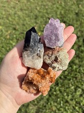 Bulk Natural Crystal Clusters Lot- Smoky Quartz, Barite, Aragonite & Amethyst picture