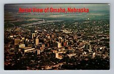 Omaha NE-Nebraska, Aerial Of City Area, Vintage Postcard picture