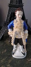 Vtg Colonial Victorian Porcelain Figurine Man W/ Laced And Gold Accents 8
