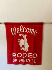 Vintage Rodeo Banner Cloth Authentic Western Americana Southwest Sante Fe picture