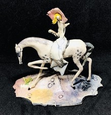 Lo Scricciolo Girl On Horse Ceramic Figure Sculpture Italy Signed A. Colombo picture