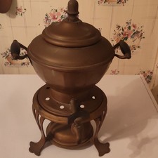 Antique Jos. Heinrichs Copper Samovar Tea/Cof Urn w  Burner Stand – Early 1900s  picture