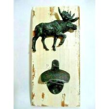 Rivers Edge Moose Bottle Opener Wall Mount Poly Resin Wood Rustic 4.5 x 9 Inch picture