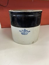 Vintage 2 Gallon Blue Crown Crock ( Crown) ROBINSON RANSBOTTOM Stoneware 9” picture