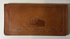 Vtg 1981 Leather Checkbook Valley National Bank Solomonville , Arizona 7 X 3.5” picture