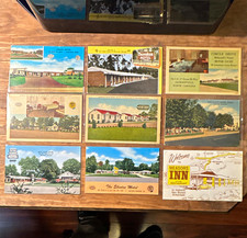 Lot of 9 Vintage linen and chrome Postcards of southern motels & tourist courts picture