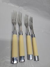 Vintage Carvel Hall 4 Oyster Seafood Forks Stainless Steel 3 Tines USA # 5335 picture