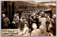 K15/ Marshalltown Iowa RPPC Postcard c1940s U.S.W. Soldiers Railroad 71 picture