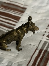 Brass Miniature German Shepherd Dog Figurine picture
