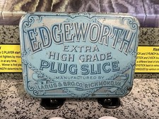 Vintage Edgeworth Extra High Grade Plug Slice Tobacco Tin Can Larus & Bro. Co. picture