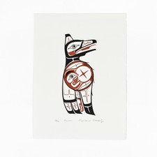 Northwest Native Raven and Moon Numbered Screen Print picture