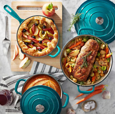 The 5-Piece Enamel Cast Iron Teal Color Set, Multi-purpose one-pot meals are so  picture