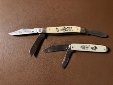 Vintage Schrade USA Scrimshaw Cowboy Hopalong Cassidy John Wayne Pocket Knife picture