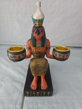 Veronese 2001 Egyptian Falcon God Horus Statue Figurine 2 Tealight Holder Red picture
