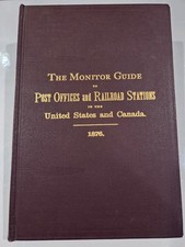 1876 Monitor Guide to POST OFFICES AND RAILROAD STATIONS IN THE US & CANADA, HC picture